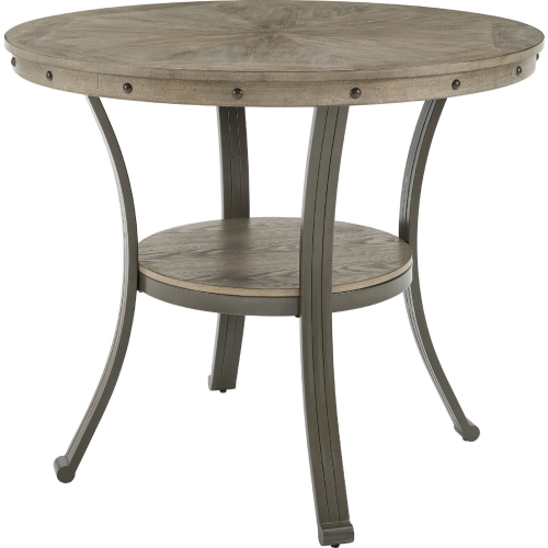 Franklin 42" Round Counter Height Pub Table in Pewter Grey